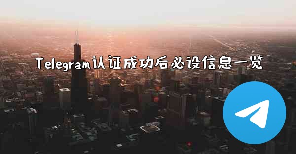 Telegram认证成功后必设信息一览