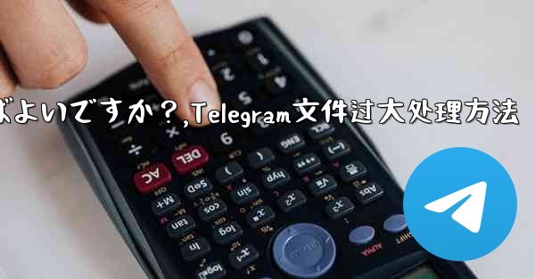 Telegram が「ファイルが大きすぎるため処理できません」というプロンプトを表示した場合はどうすればよいですか？,Telegram文件过大处理方法