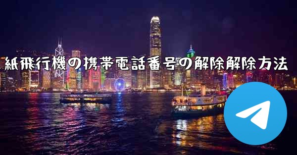 紙飛行機の携帯電話番号の解除解除方法