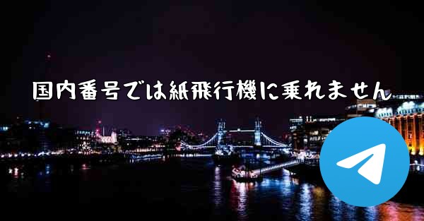 国内番号では紙飛行機に乗れません
