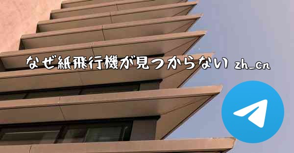 なぜ紙飛行機が見つからない zh_cn