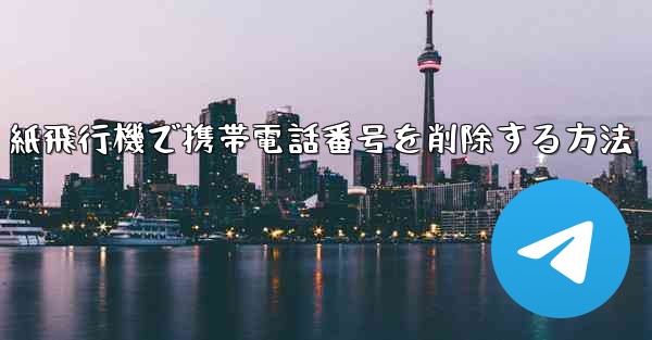 紙飛行機で携帯電話番号を削除する方法