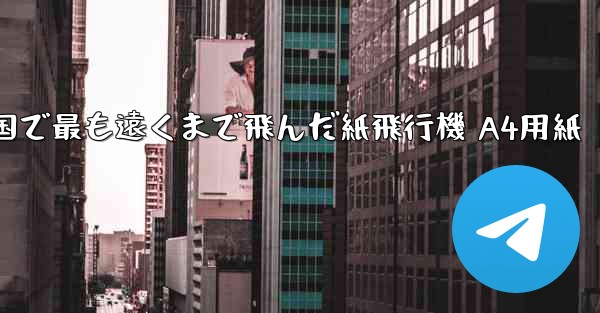 中国で最も遠くまで飛んだ紙飛行機 A4用紙