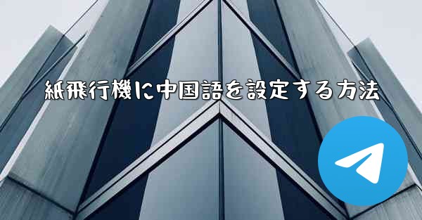 紙飛行機に中国語を設定する方法