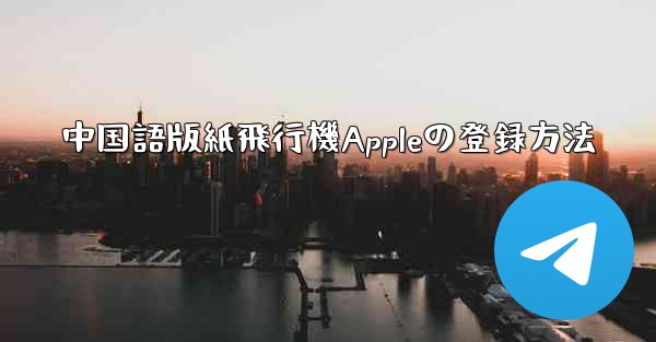 中国語版紙飛行機Appleの登録方法