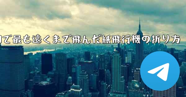 中国で最も遠くまで飛んだ紙飛行機の折り方