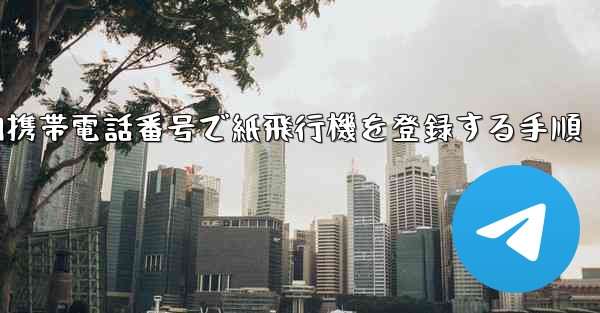 国内携帯電話番号で紙飛行機を登録する手順