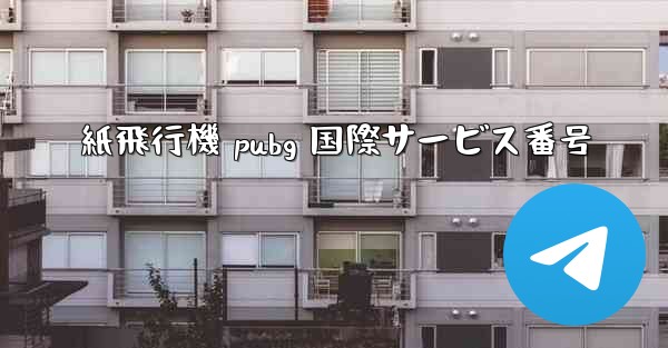 紙飛行機 pubg 国際サービス番号