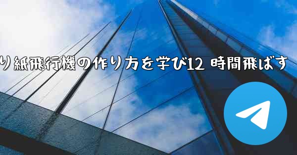 折り紙飛行機の作り方を学び12 時間飛ばす