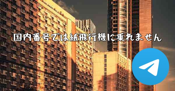 国内番号では紙飛行機に乗れません