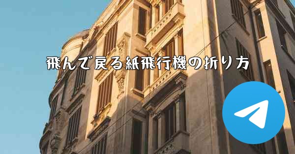 飛んで戻る紙飛行機の折り方