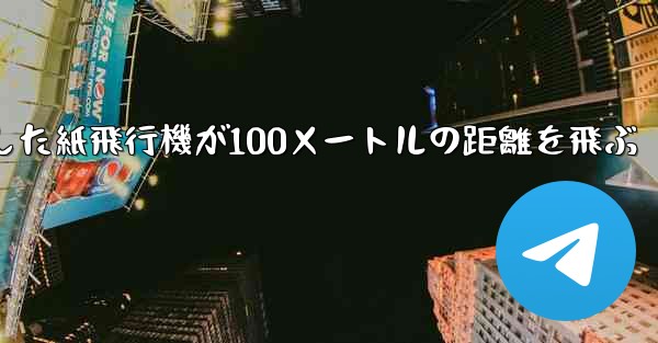 折り紙で手作りした紙飛行機が100メートルの距離を飛ぶ